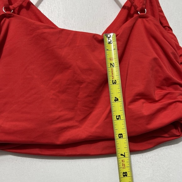 ASOS Design Red Ruched Underwire Bikini Top Strappy Back US 10 C/D resort Travel - Picture 4 of 8
